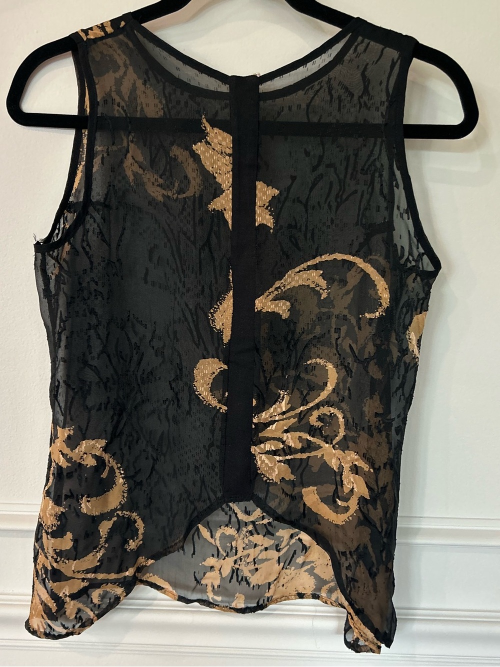 Silky Sheer Black and Gold Top (Brand N/A)